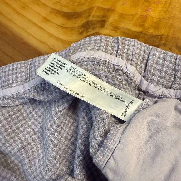 Eileen Fisher Women's Shorts 2X Lavender Linen Gingham Plaid Bermuda G27 - Picture 4 of 5